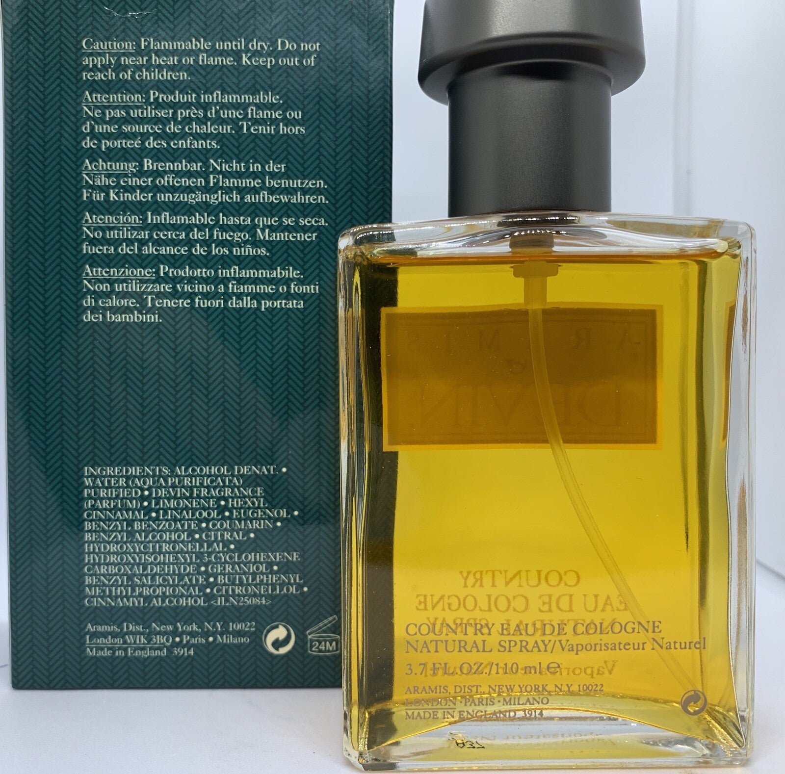 Aramis Devin Edc 3.7 Oz/110ml Vintage & Rare See Pics2