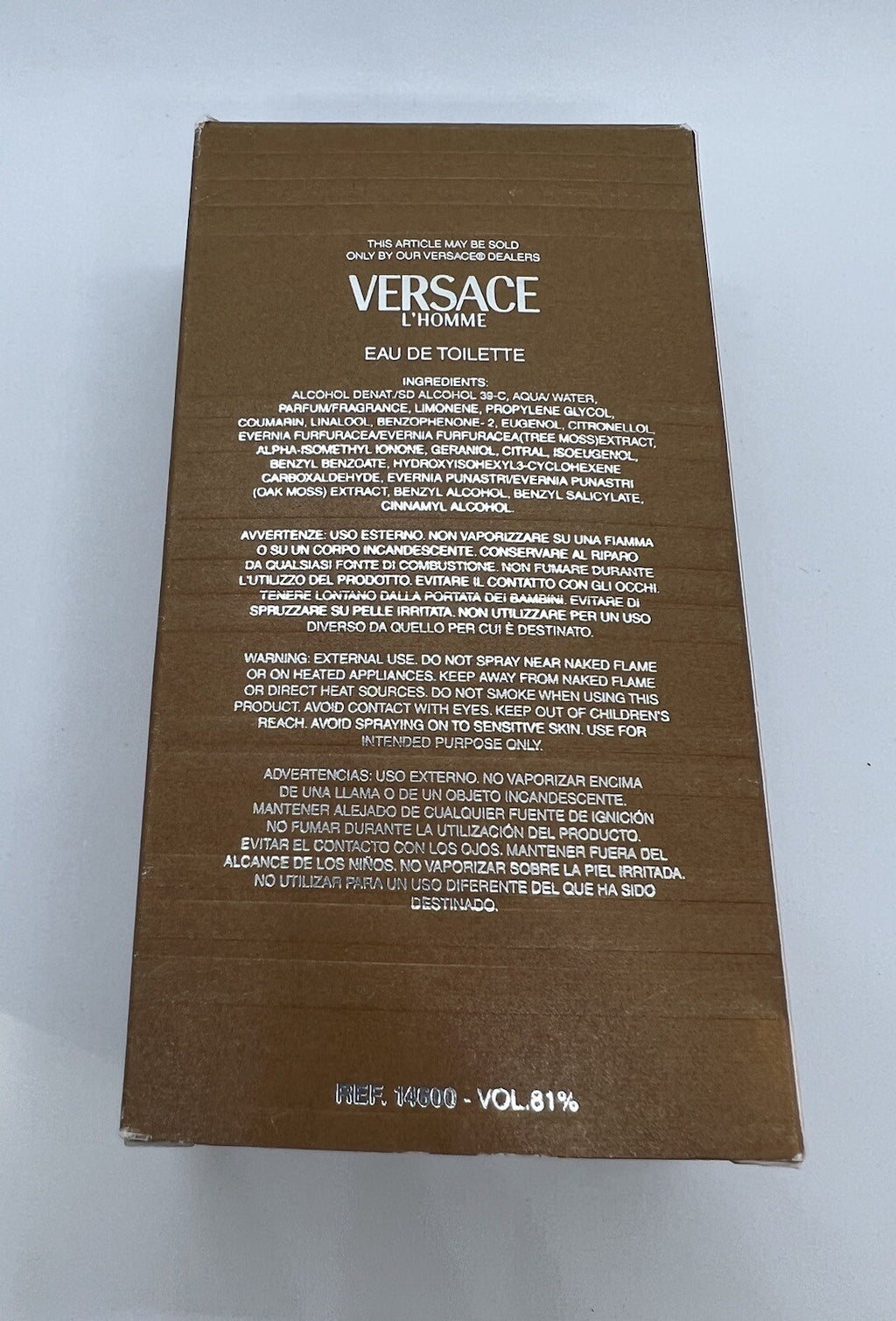Versac L’Homme Edt  by Versace 3.4oz\ 100ml Rare VINTAGE.4