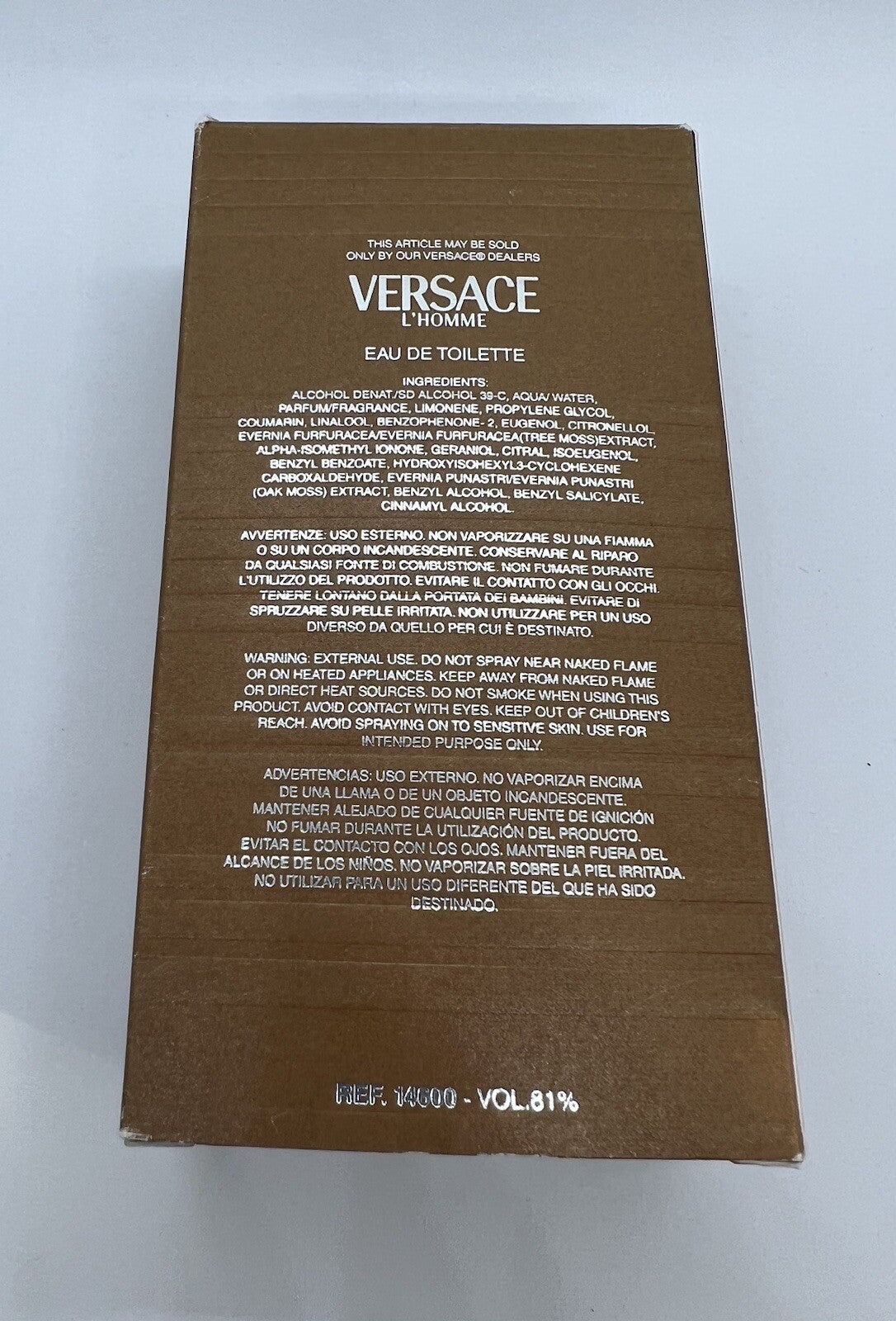 Versac L’Homme Edt  by Versace 3.4oz\ 100ml Rare VINTAGE.4