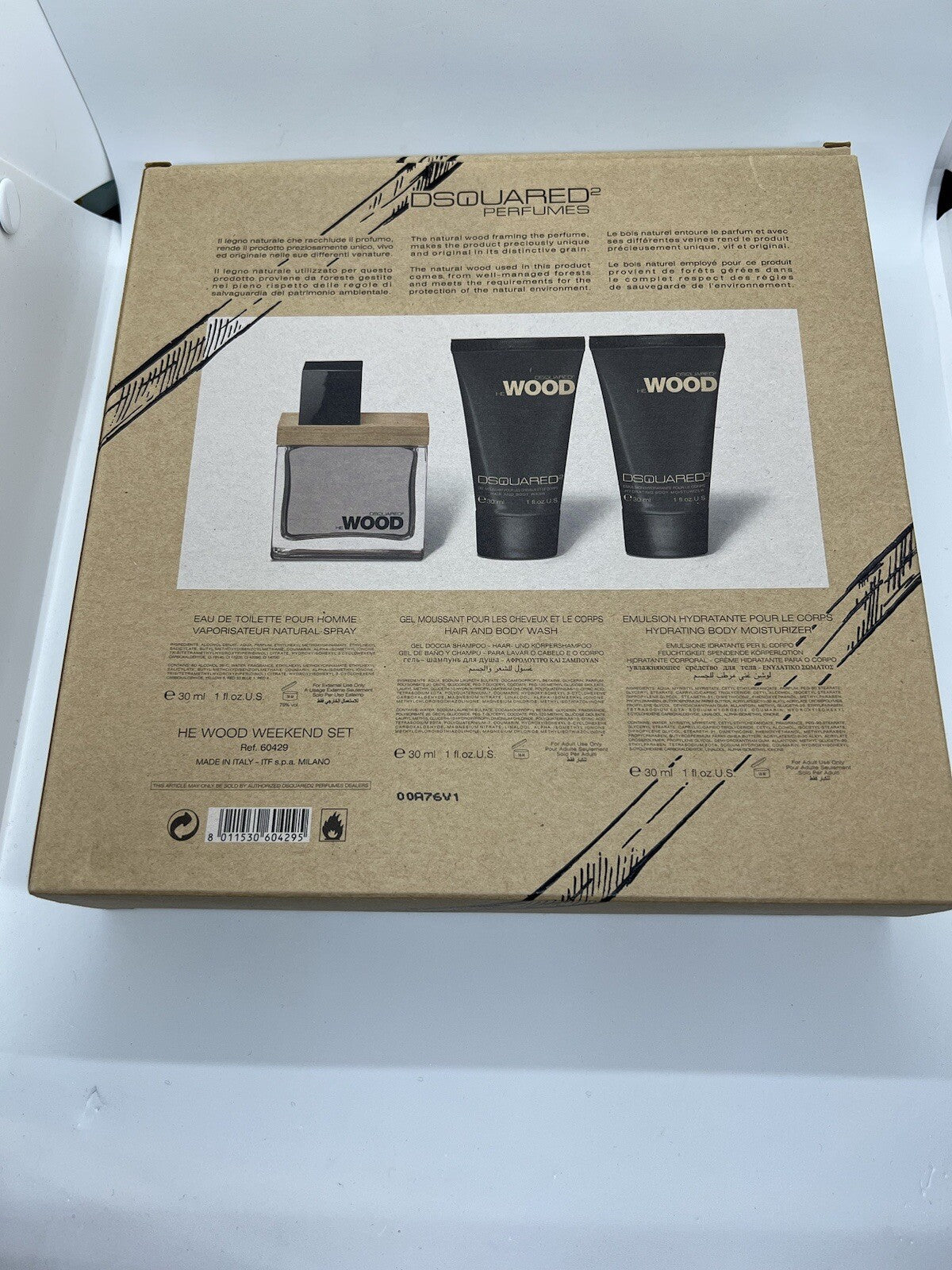 Dsquared² He Wood Gift Set  EDT 30ml + Hair/Body Wash 30ml + Moisturizer 30ml0