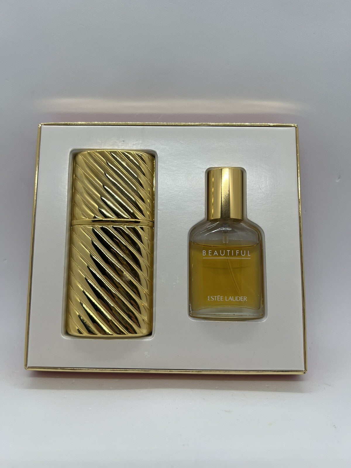Estee Lauder BEAUTIFUL EDP 2x7ML WITH GOLD CASE SET SEE PHOTOS (VINTAGE)3