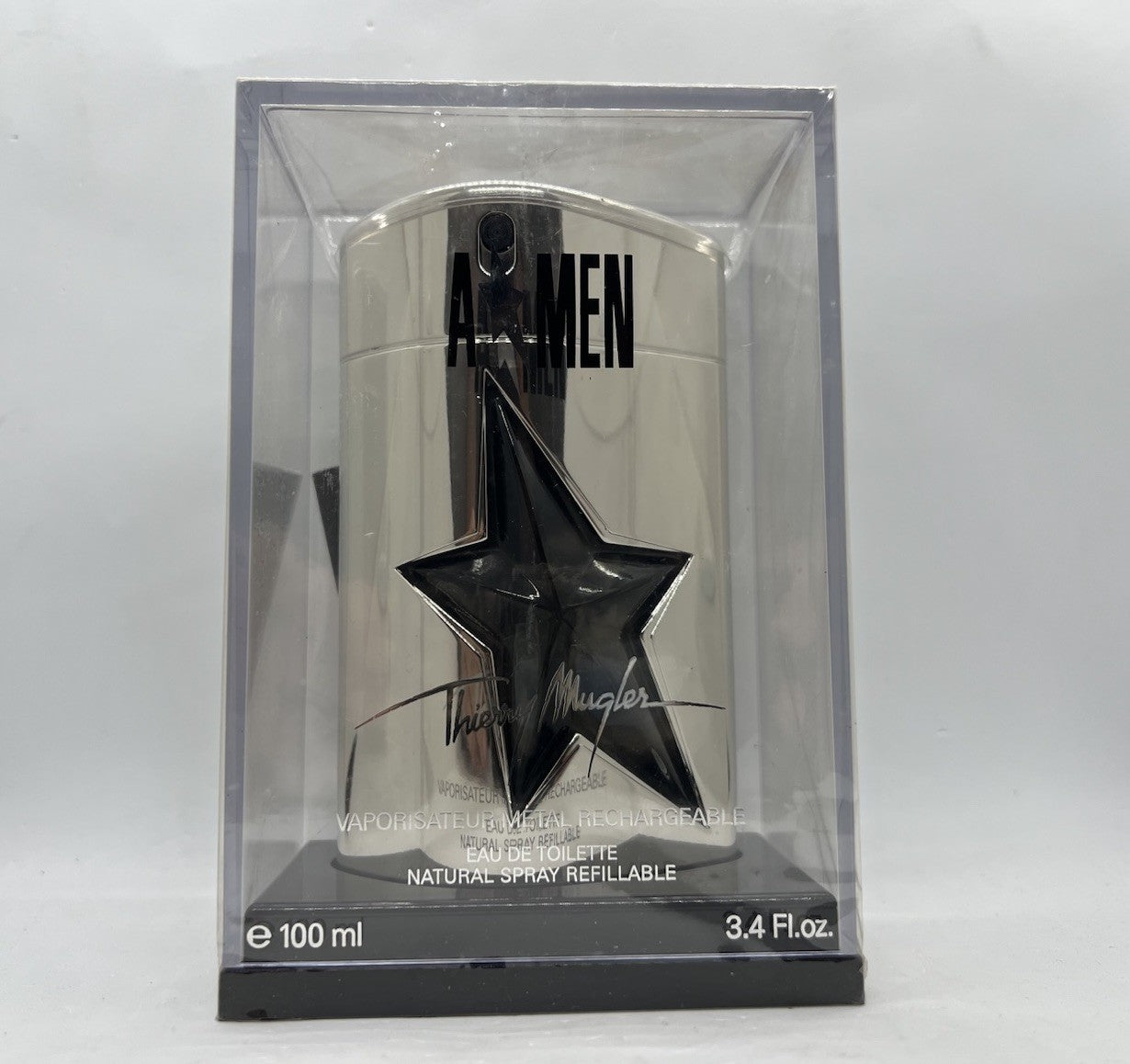 Thierry Mugler A*Men edt 100ml/3.4oz Edition Collector Silver Metal Flask (BNIB)0