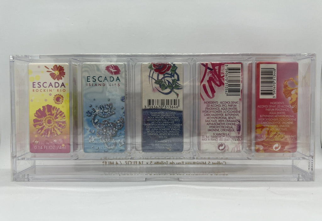 Escada Collector's Edition EDT Mini Splash 4ml/0.14 oz 5 pc Set In Box Rare Ones1
