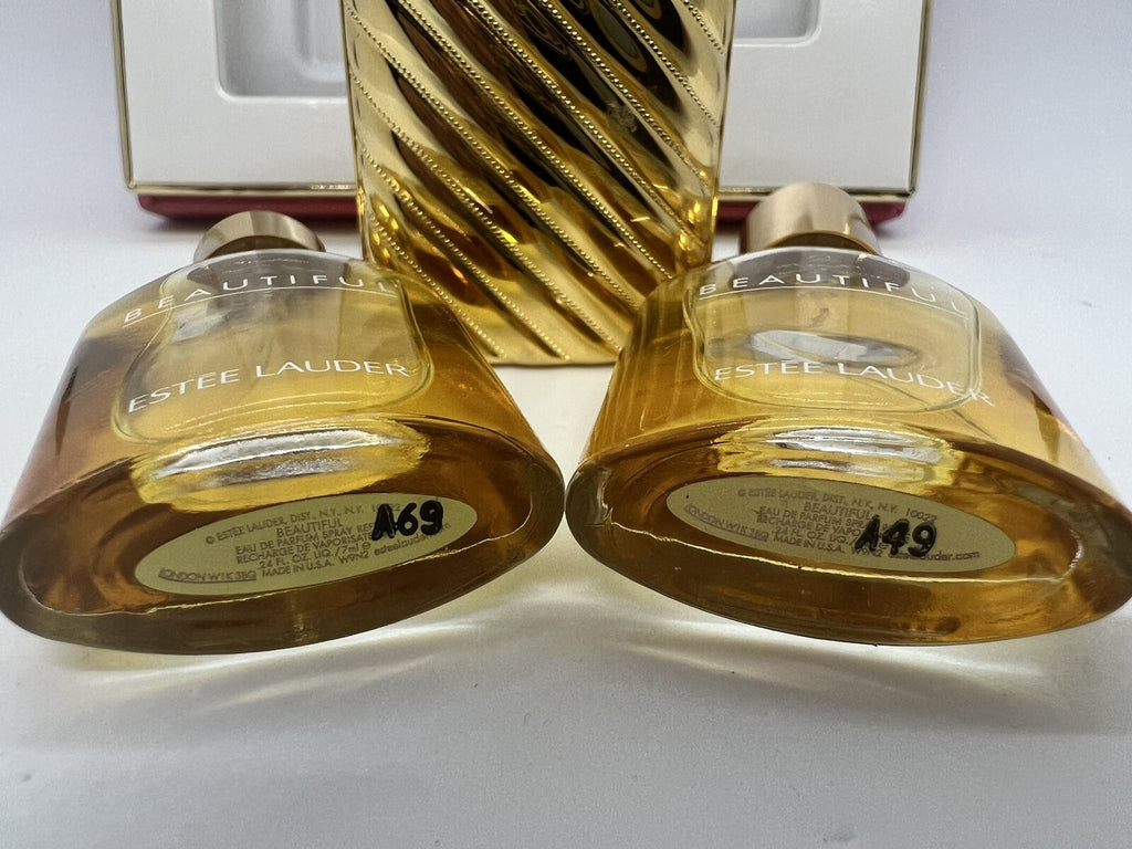 Estee Lauder BEAUTIFUL EDP 2x7ML WITH GOLD CASE SET SEE PHOTOS (VINTAGE)5