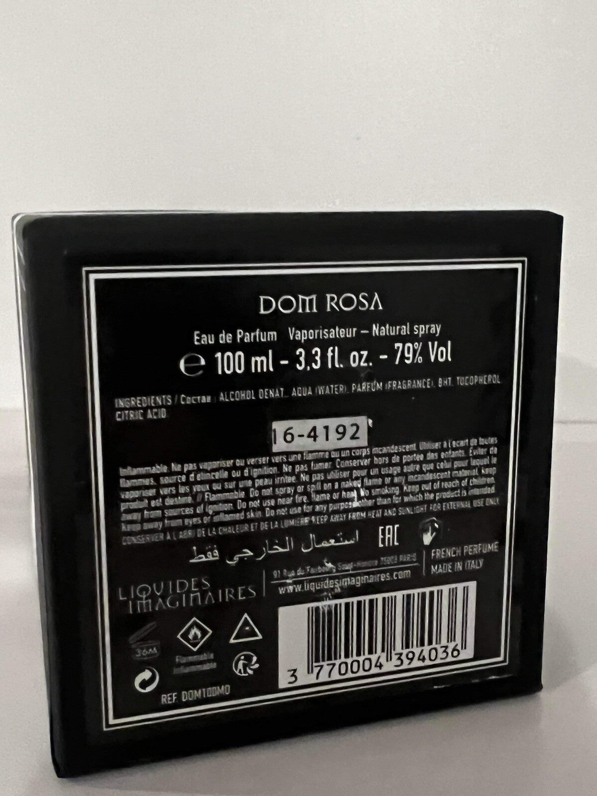 LIQUIDES IMAGINAIRES  Dom Rosa Edp 100ml/3.3 Oz Open Box See Pics4