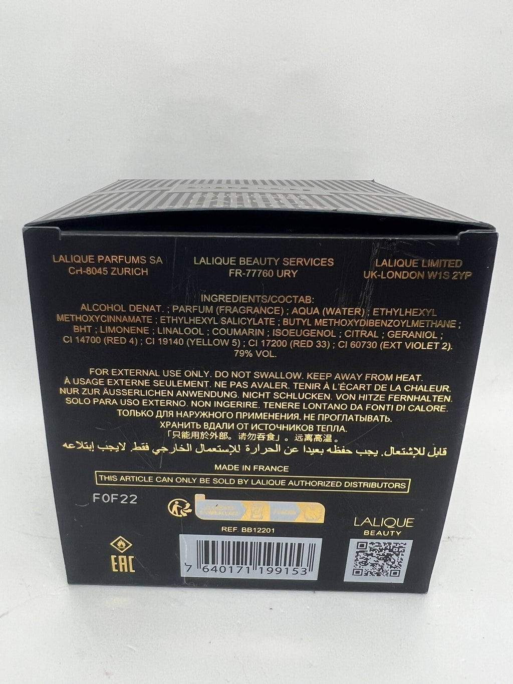 Lalique Ombre Noire edp Pour Homme 3.3 Oz/100ml open box7