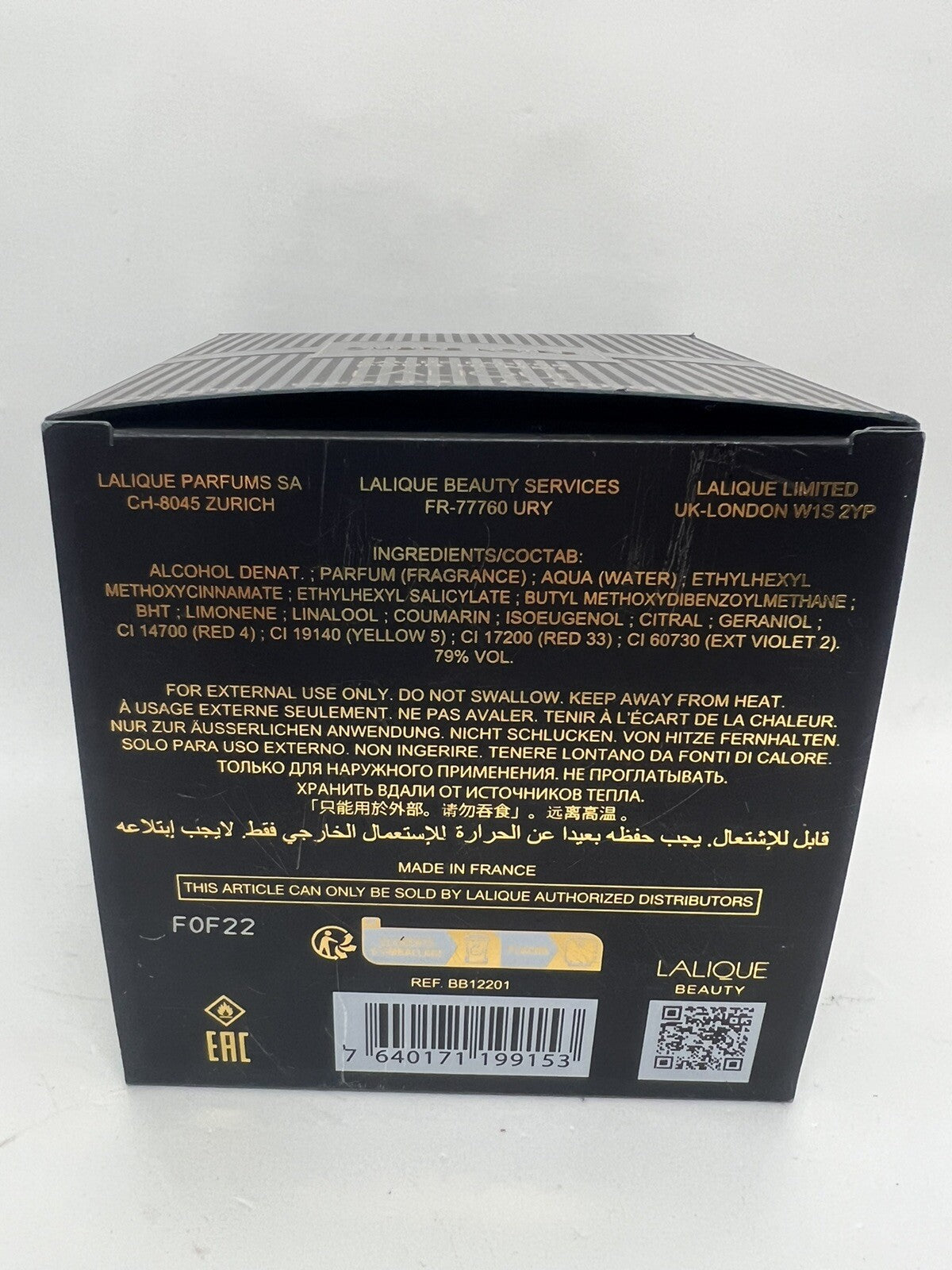 Lalique Ombre Noire edp Pour Homme 3.3 Oz/100ml open box7