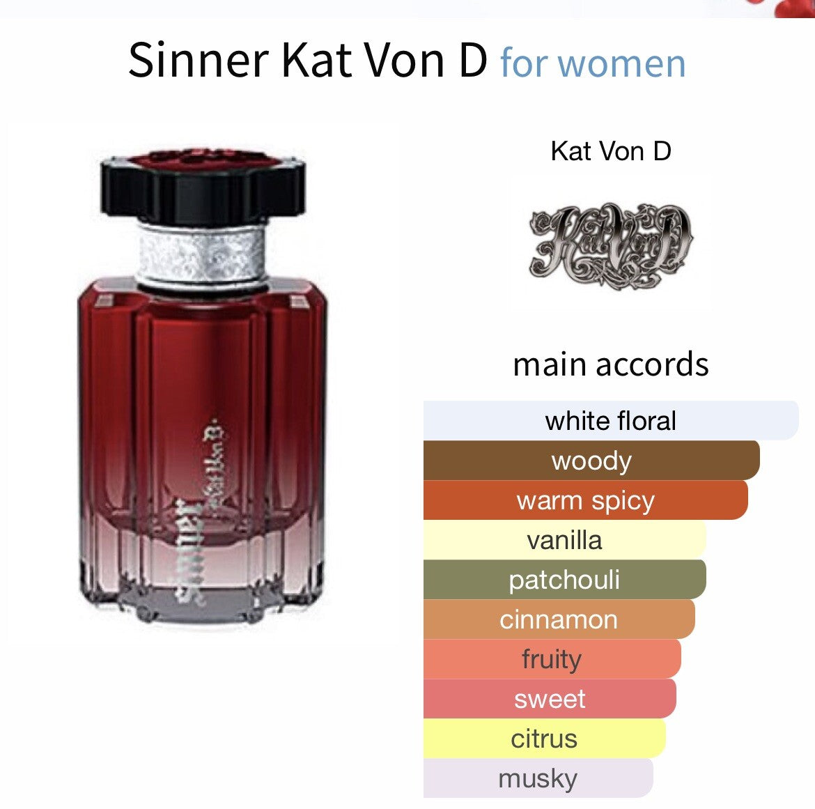 (VINTAGE) KAT VON D SINNER EDP 1.7oz/50ml 2009 Version,, No Box,HTF,Rare3