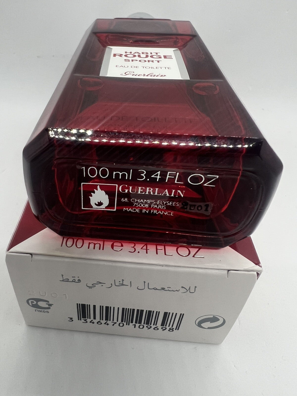 Guerlain Habit Rouge sport  Edt  3.4oz / 100ml Rare & Discontinued ( Open Box )3