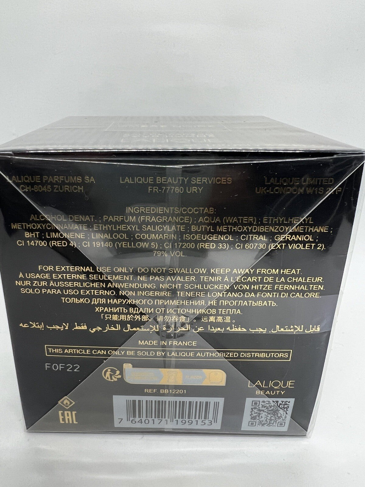 Lalique OMBRE NOIRE EDP Pour Homme 3.3 Fl Oz/100ml5