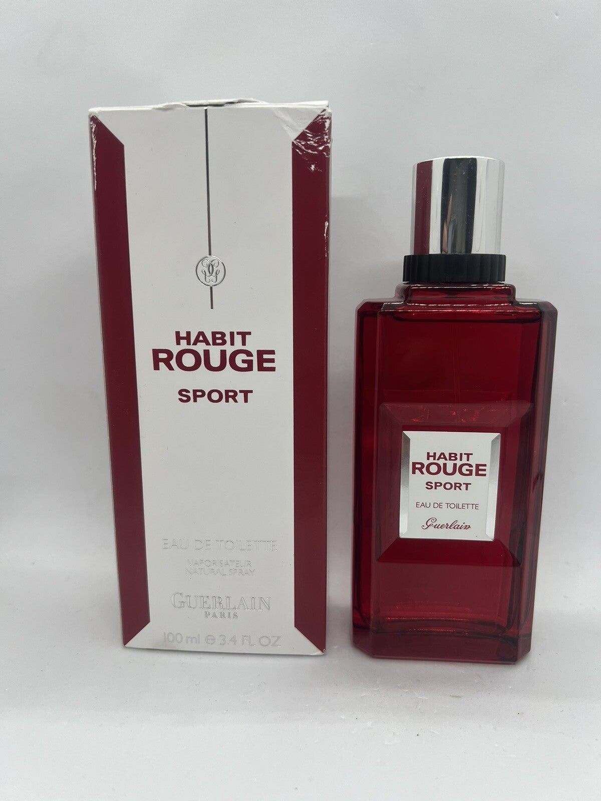 Guerlain Habit Rouge sport  Edt  3.4oz / 100ml Rare & Discontinued ( Open Box )0