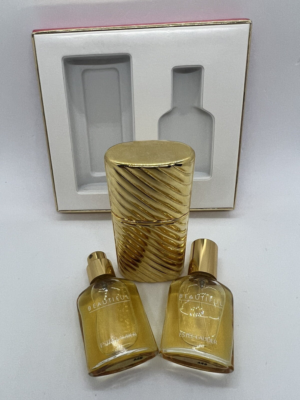 Estee Lauder BEAUTIFUL EDP 2x7ML WITH GOLD CASE SET SEE PHOTOS (VINTAGE)6