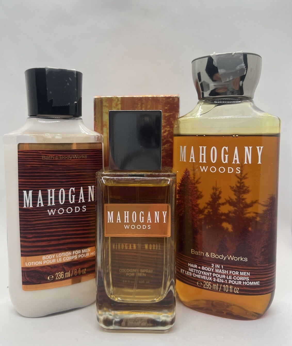 Bath & Body Works MAHOGANY WOODS 3.4 oz /100ml+Shower Gel+Body Lotion (Rare)0