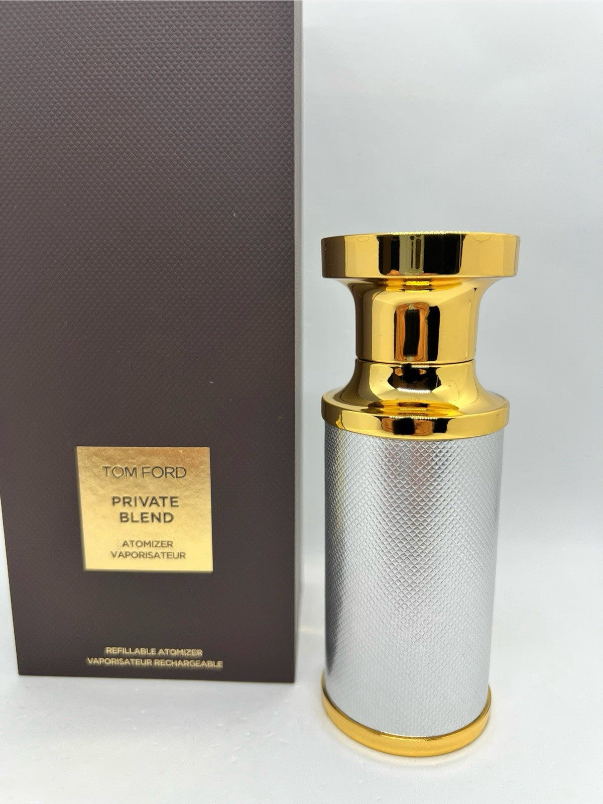 Tom Ford Private Blend Atomizer Refillable Silver Box Unisex (NEW & EMPTY)2