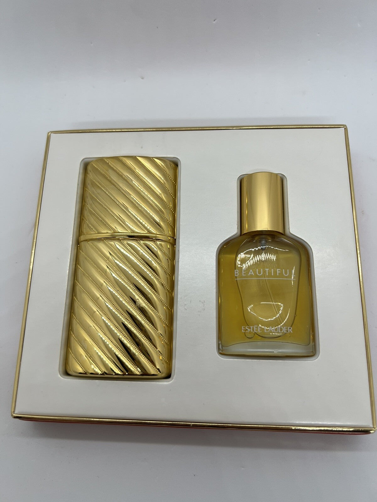 Estee Lauder BEAUTIFUL EDP 2x7ML WITH GOLD CASE SET SEE PHOTOS (VINTAGE)0