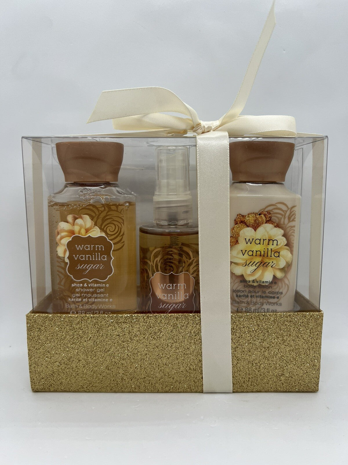 bath body works Warm Vanilla Sugar set (Body Lotion 88ml, Shower Gel 88ml, Mist)0